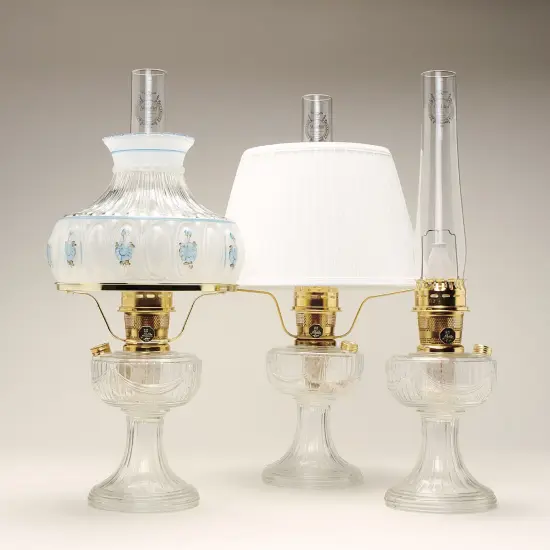 Aladdin Clear Lincoln Drape Oil Lamp WITH Parts Kit {3}
