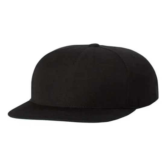 YP Classics&reg; 5 Panel Structured Snapback Cap Black {1}