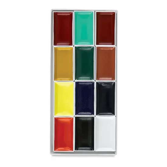 Yasutomo Traditional Japanese Watercolor Pans - Set of 12, Traditional Colors {2}
