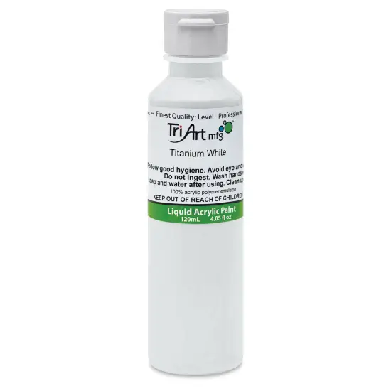 Tri-Art Liquid Artist Acrylics - Titanium White, 120 ml bottle {1}