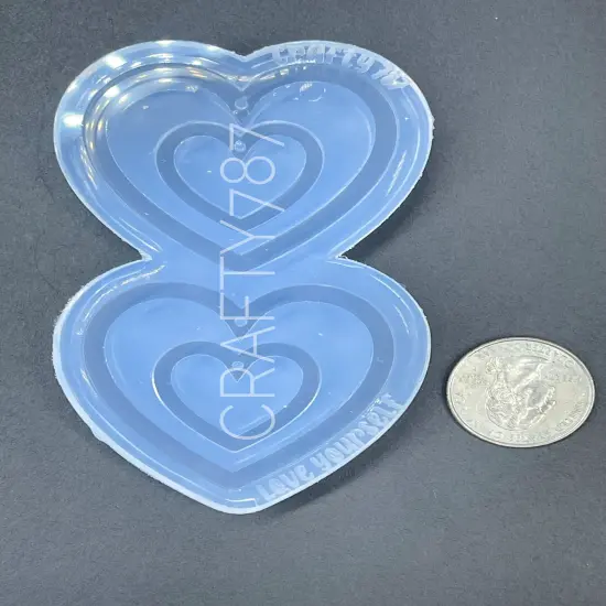 Two Heart Dangle Earring Mold Valentines Corazon (D1) {2}