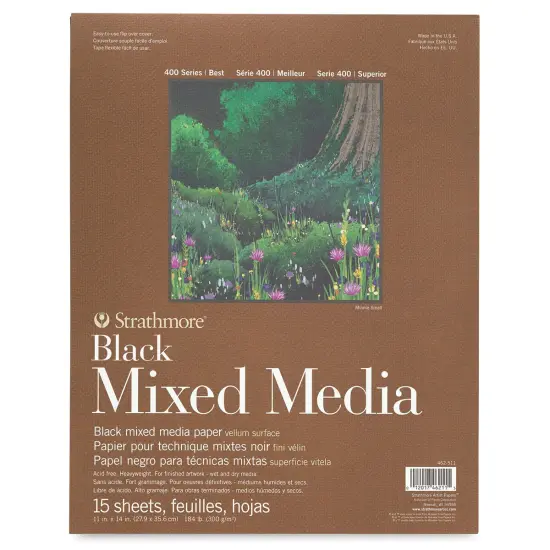 Strathmore 400 Series Black Mixed Media Pad - 11" x 14", 15 Sheets {1}