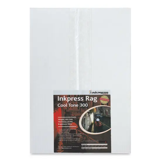 Inkpress Rag Digital Paper - Cool Tone, 300 gsm, 13" x 19", 25 Sheets {1}