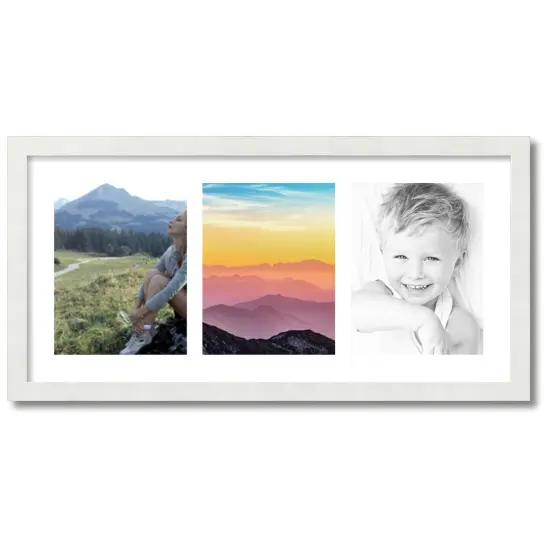 ArtToFrames Collage Photo Picture Frame with 3 - 8.5x11 inch Openings, Framed in White with Over 62 Mat Color Options and Plexi Glass (CSM-3966-28) {1}