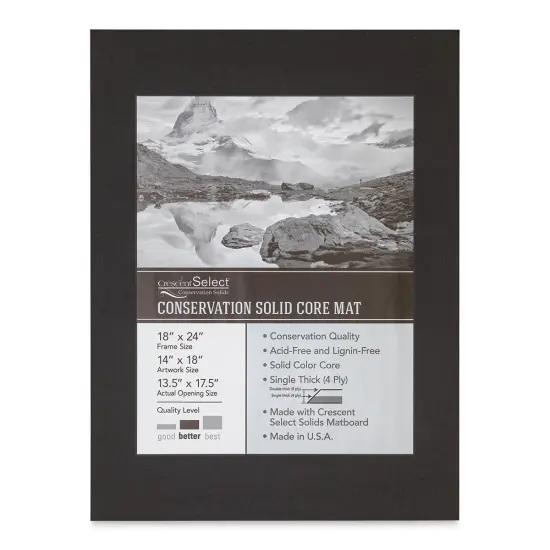 Crescent Select Conservation Solids Pre-Cut Mat - Dark Gray, 4 ply, 18" x 24" {1}