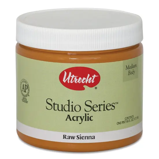Utrecht Studio Series Acrylic Paint - Raw Sienna, Pint {1}
