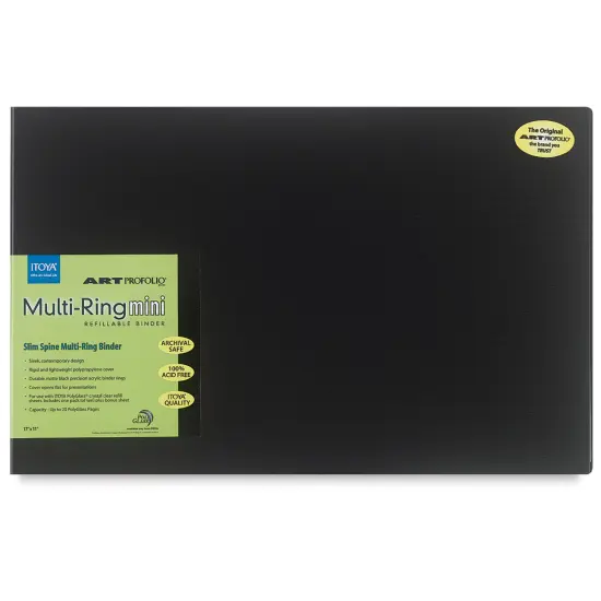 Itoya Art Profolio Multi-Ring Mini Binder - 17" x 11", Black, Landscape {2}