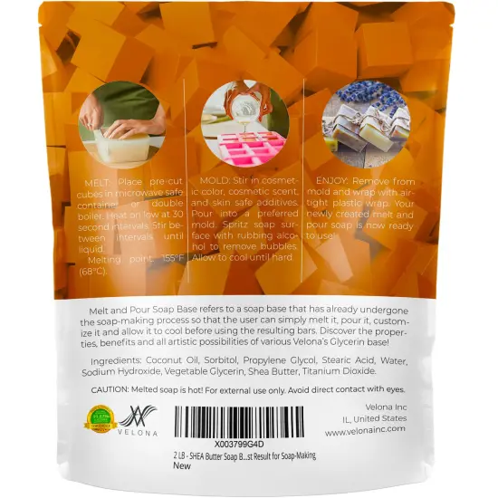 6 LB - Shea Butter Soap Base by Velona | Pre-Cut Cubes | SLS/SLES Free | Glycerin Melt and Pour | Natural Bars for The Best Result for Soap-Making {2}