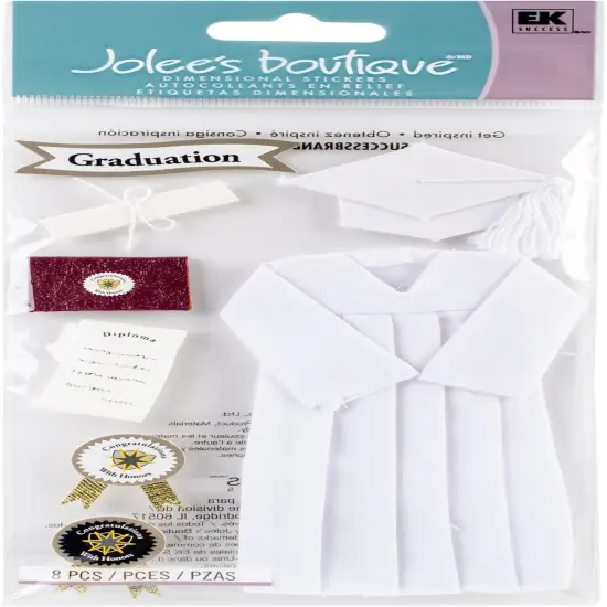 Jolee's Boutique Cap & Gown White Dimensional Stickers {1}