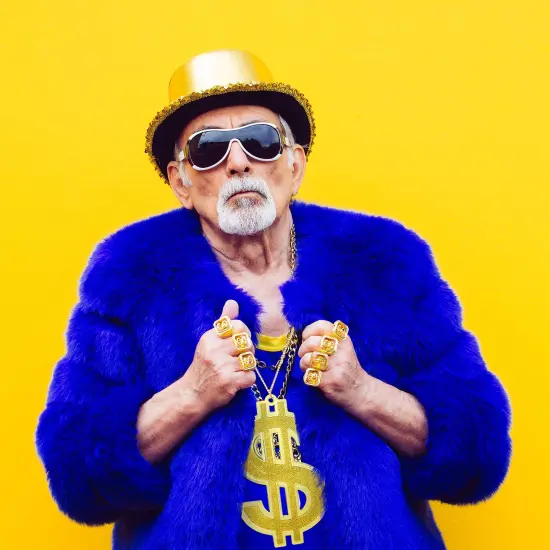 Hip Hop Gold Necklace - Rapper Dollar Sign Medallion Golden Chain Costume Bling Jewelry {3}