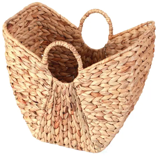 Large Wicker Laundry Basket with Round Handles {1}
