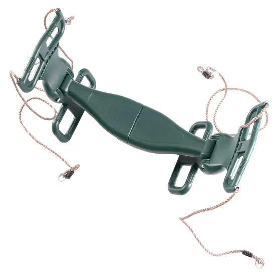 Outdoor Swingset Plastic Double Glider Playground Patio 2 Person Kids Fun Swing, Green {5}