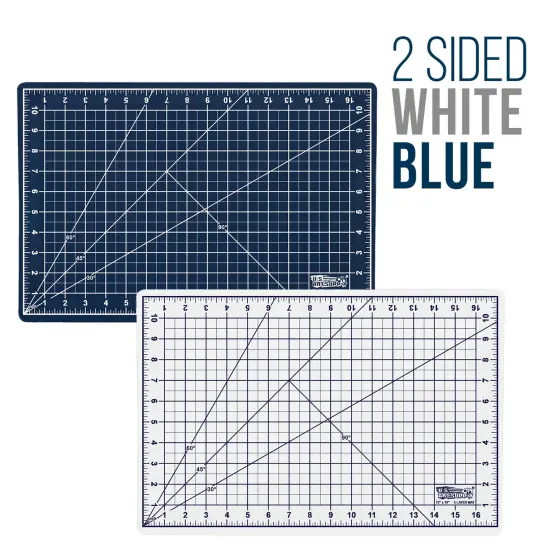 12" x 18" Self-Healing Cutting Mat 5-Ply (2 Pack) - Double-Sided White/Blue Craft Mat, Non-Slip Cutting Mats for Crafts, Sewing, Quilting, Scrapbooking {3}