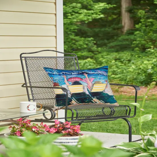 Mermaid Beach Party Indoor/Outdoor Throw Pillow, 18" x 18" {6}