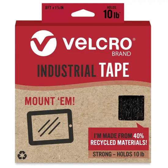 Velcro Brand ECO Collection Industrial Tape, Black, 8 ft x 1-7/8" {1}