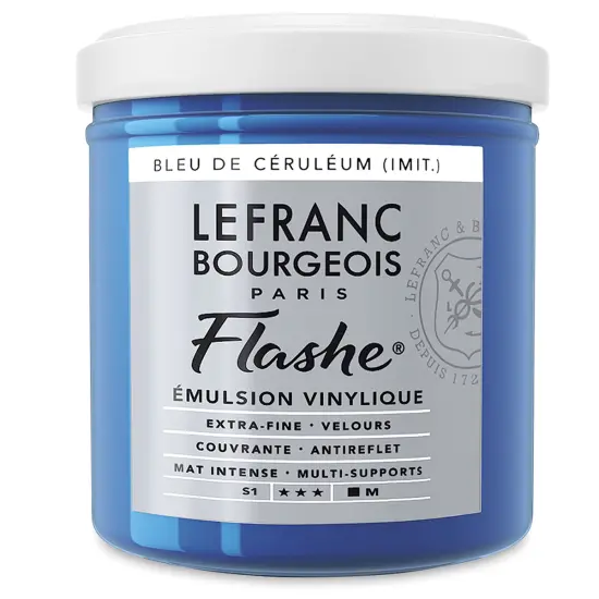 Lefranc & Bourgeois Flashe Vinyl Paint - Cerulean Blue Hue, 125 ml jar {2}