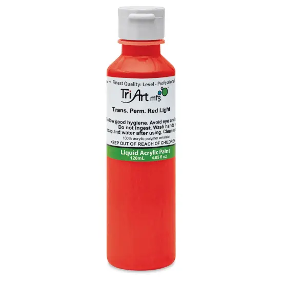Tri-Art Liquid Artist Acrylics - Transparent Pyrrole Red Light, 120 ml bottle {1}