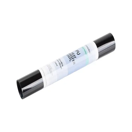 Black Glossy Heat Transfer Vinyl Roll {3}