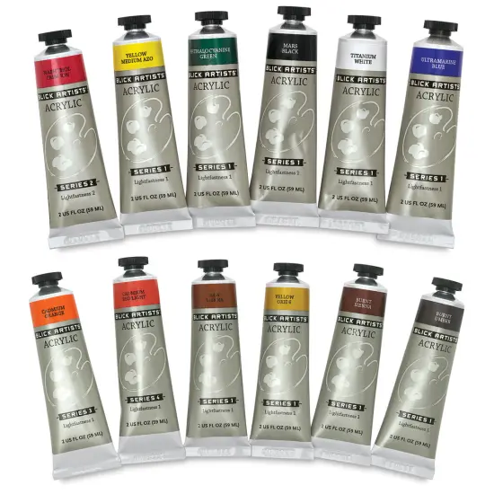 Blick Artists' Acrylic Set - Set of 12, Assorted Colors, 2 oz {1}