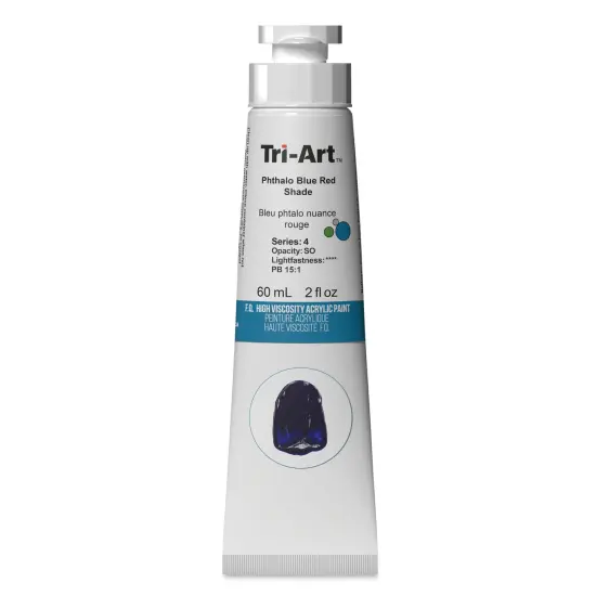Tri-Art High Viscosity Artist Acrylic - Phthalo Blue Red Shade, 60 ml tube {1}