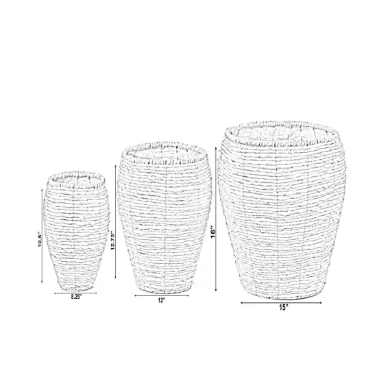 Woven Round Flower Pot Planter Basket with Leak-Proof Plastic Lining {4}