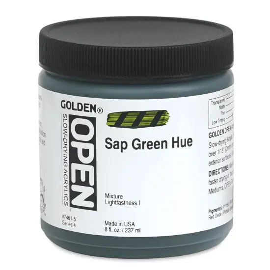 Golden Open Acrylics - Sap Green Hue, 8 oz Jar {1}