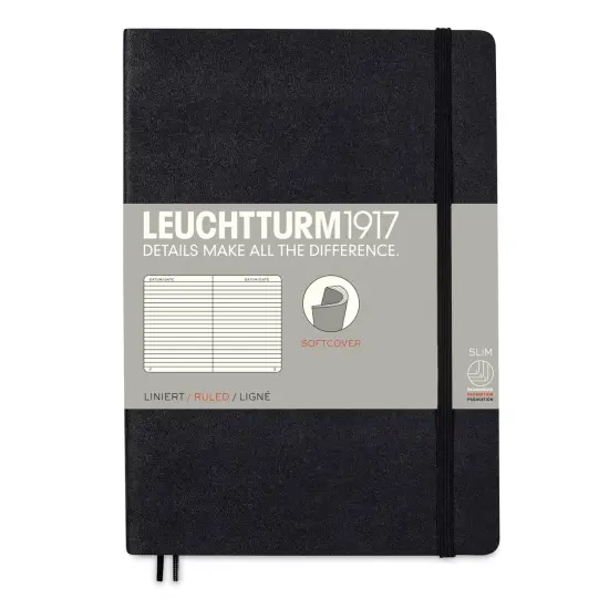 Leuchtturm1917 Ruled Softcover Notebook - Black, 5-3/4" x 8-1/4" {1}