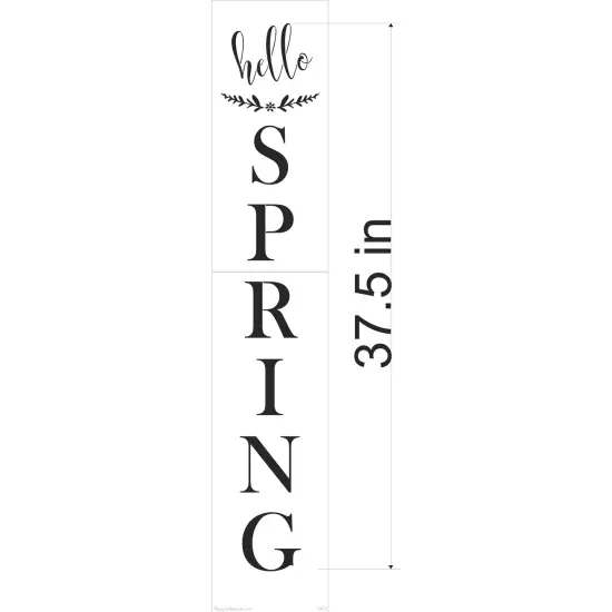 37.7-Inch Hello Spring Wall Stencil | 3815 by Designer Stencils | Word & Phrase Stencils | Reusable Art Craft Stencils for Painting on Walls, Canvas, Wood | Reusable Plastic Paint Stencil for Home Makeover | Easy to Use & Clean Art Stencil {2}