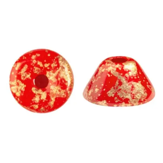 Konos Par Puca&reg; Czech glass bead, Frost Cherry Splash, 10 grams {1}