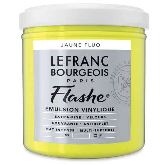 Lefranc & Bourgeois Flashe Vinyl Paint - Fluorescent Yellow, 125 ml jar {2}