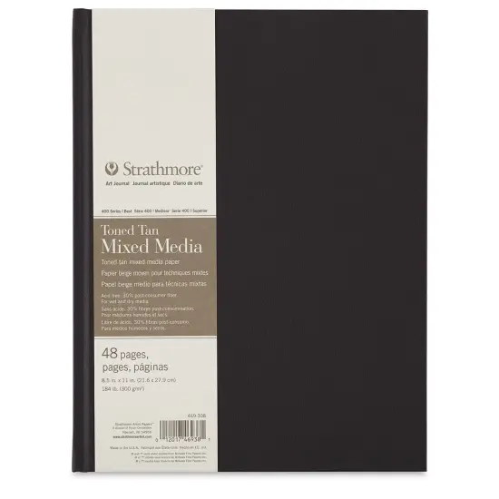 Strathmore 400 Series Hardbound Toned Mixed Media Artist Journal - Tan, 11" x 8-1/2", 48 pages {2}