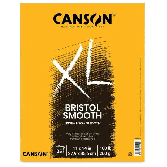 Canson XL Bristol - Pad, 11" x 14", Smooth, 25 Sheets, Tapebound {1}