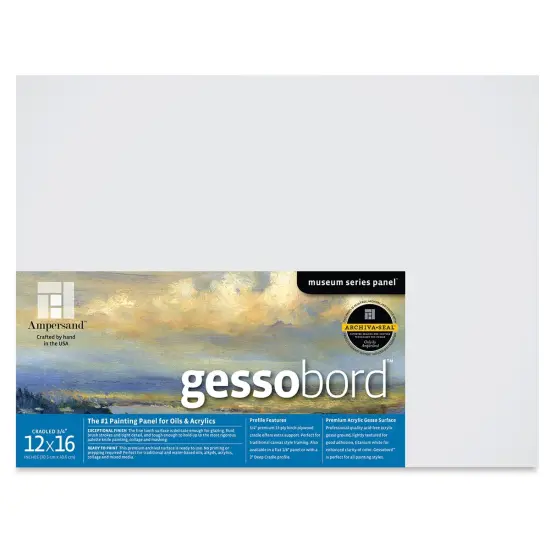 Ampersand Gessobord - 12" x 16", 3/4" Cradled {1}