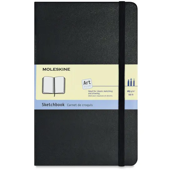 Moleskine Sketchbook - Black, , Large, 8-1/4" x 5" {1}