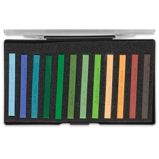 Cont&eacute; &agrave; Paris Colour Pastel Carr&eacute;s - Set of 12, Landscape Colors {2}
