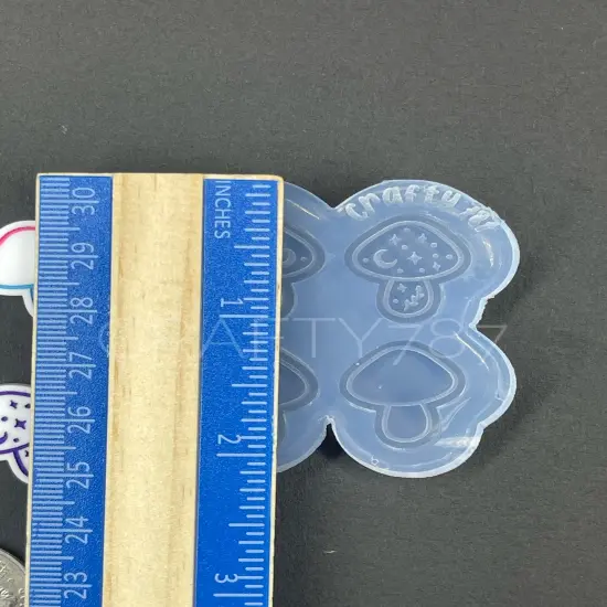 Mushroom Stud Earring Silicone Mold (B9) {3}