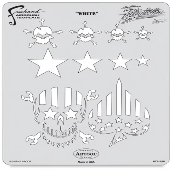Iwata Artool Freehand Template - Patriotica White {1}