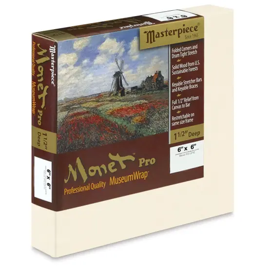 Masterpiece Monet Pro Linen Canvas - 6" x 6", Oil Primed {1}