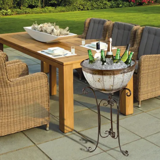 Galvanized Metal Standing Beverage Cooler Tub with Liner {2}