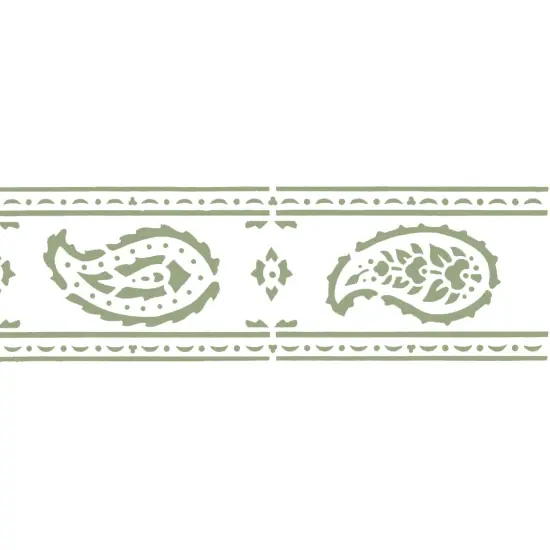 Paisley Companion Wall Stencil | 3244 by Designer Stencils | Pattern Stencils | Reusable Stencils for Painting | Safe & Reusable Template for Wall Decor | Try This Stencil Instead of a Wallpaper | Easy to Use & Clean Art Stencil Pattern {1}