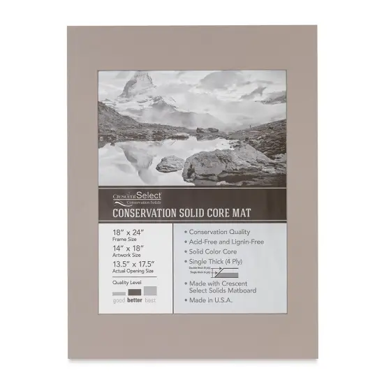 Crescent Select Conservation Solids Pre-Cut Mat - Gray, 4 ply, 18" x 24" {1}