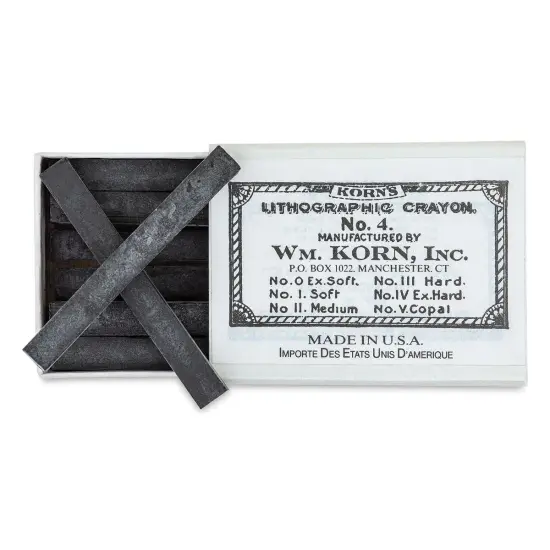 Korn's Lithographic Crayons - Box of 12, #4 Extra Hard {1}