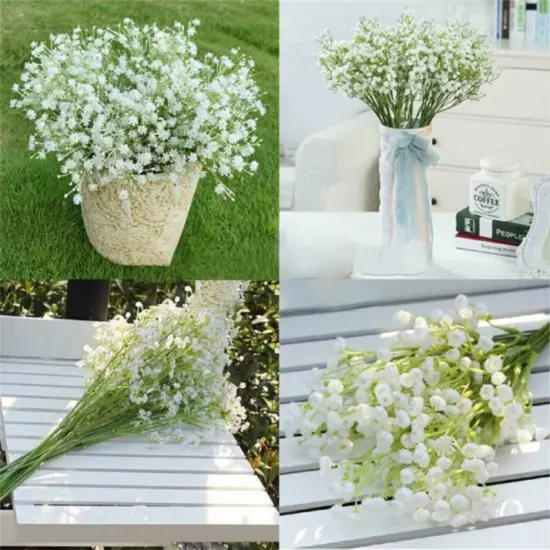 12pcs Artificial Baby Breath White Gypsophila Stems Faux Baby's Breath Bouquet {3}
