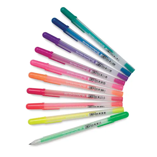 Sakura Gelly Roll Moonlight Pens - Fluorescent Assorted Colors, Set of 10, Fine Point {2}