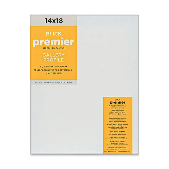 Blick Premier Stretched Cotton Canvas - Gallery Profile, Splined, 14" x 18" {1}