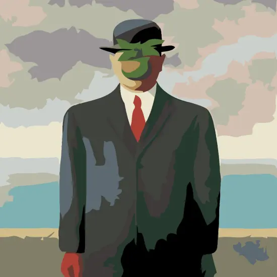 Artwille DIY Paint by Numbers for Adults and Kids, Acrylic Painting Kit - "The Son of Man", 13.8 x 17.7 in {1}