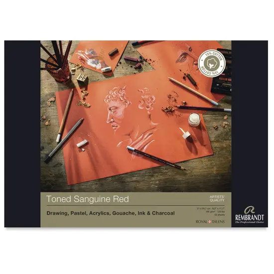 Rembrandt Toned Mixed Media Pad - Sanguine Red, 11.7" x 8.3" {1}