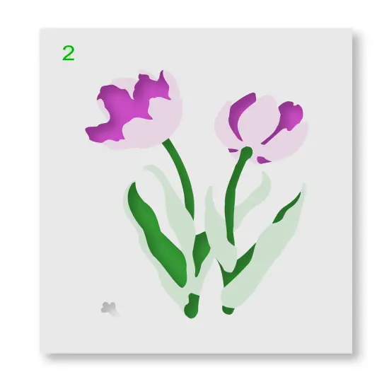 Small Tulip Wall Stencil | 3039A by Designer Stencils | Reusable Art Craft Stencils for Painting | {4}