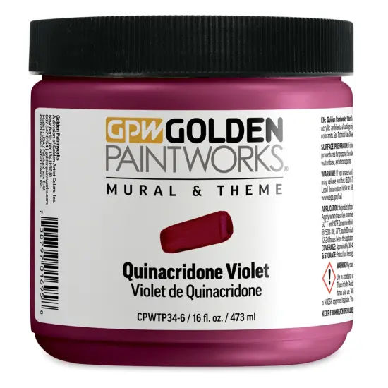 Golden Paintworks Mural and Theme Acrylic Paint - Quinacridone Violet, 16 oz, Jar {1}