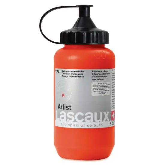Lascaux Artist Acrylics - Cadmium Orange Deep, 390 ml Tube {1}